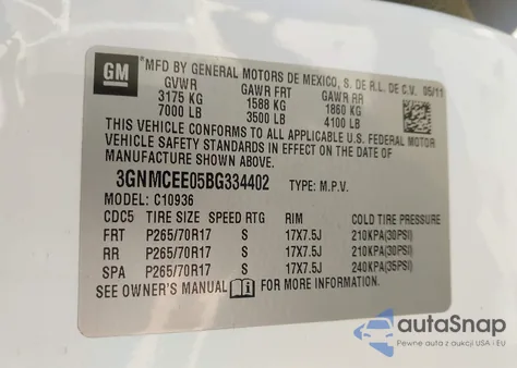 2011 Chevrolet Avalanche 1500 Ls from USA, damaged, VIN 3GNMCEE05BG334402